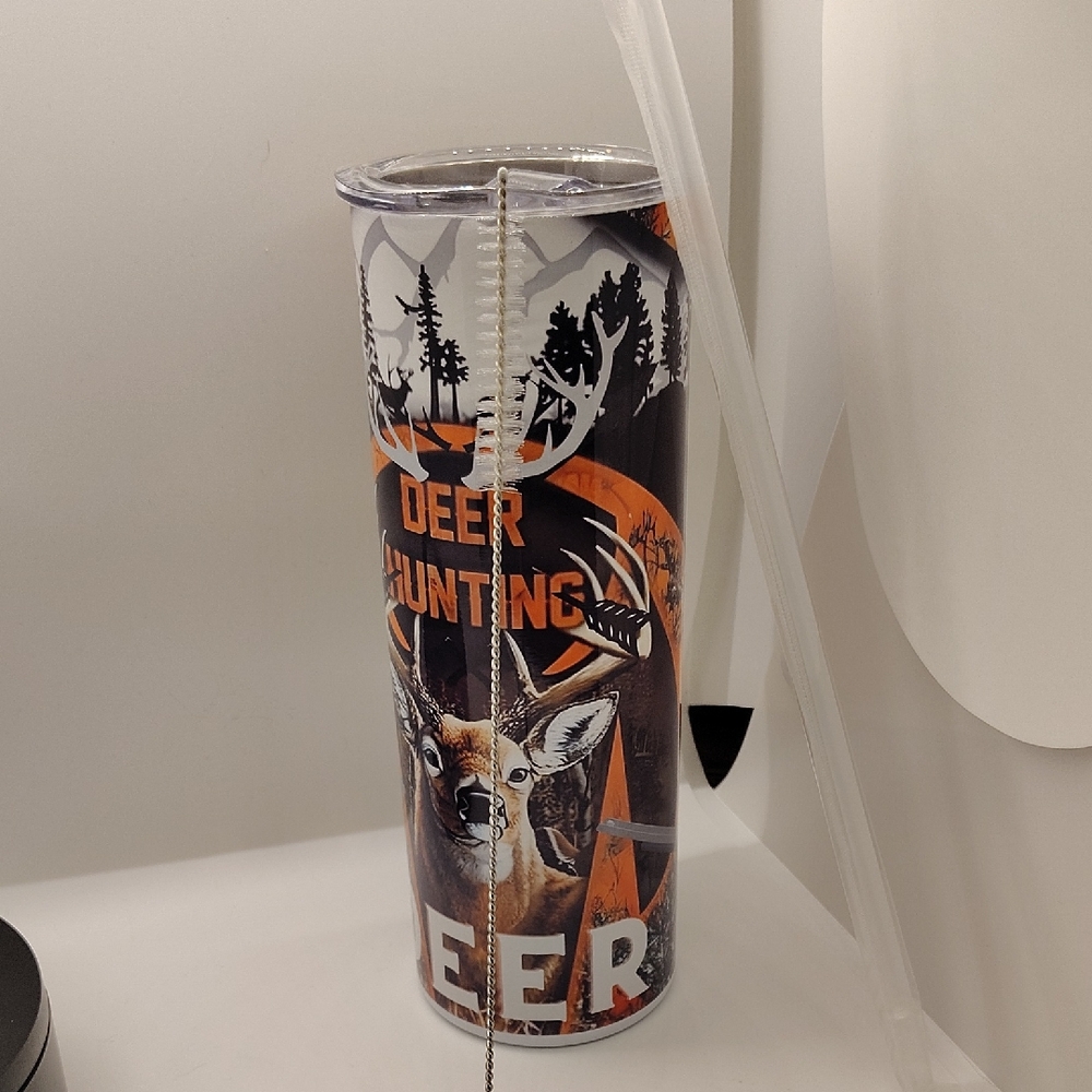 Deer Hunting 20oz Tumbler - Black and Orange